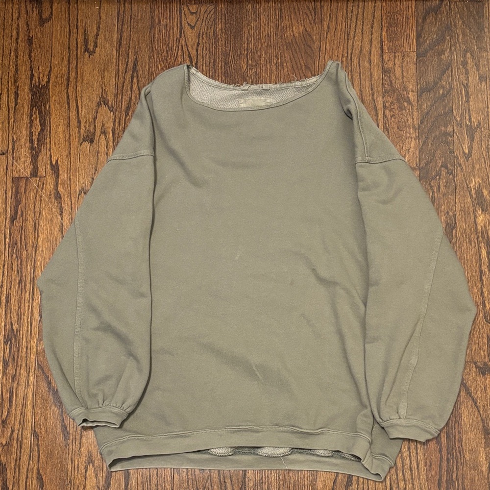 Aerie Cozy Comfortable Olive Green Longsleeve Oversized Casual Pullover